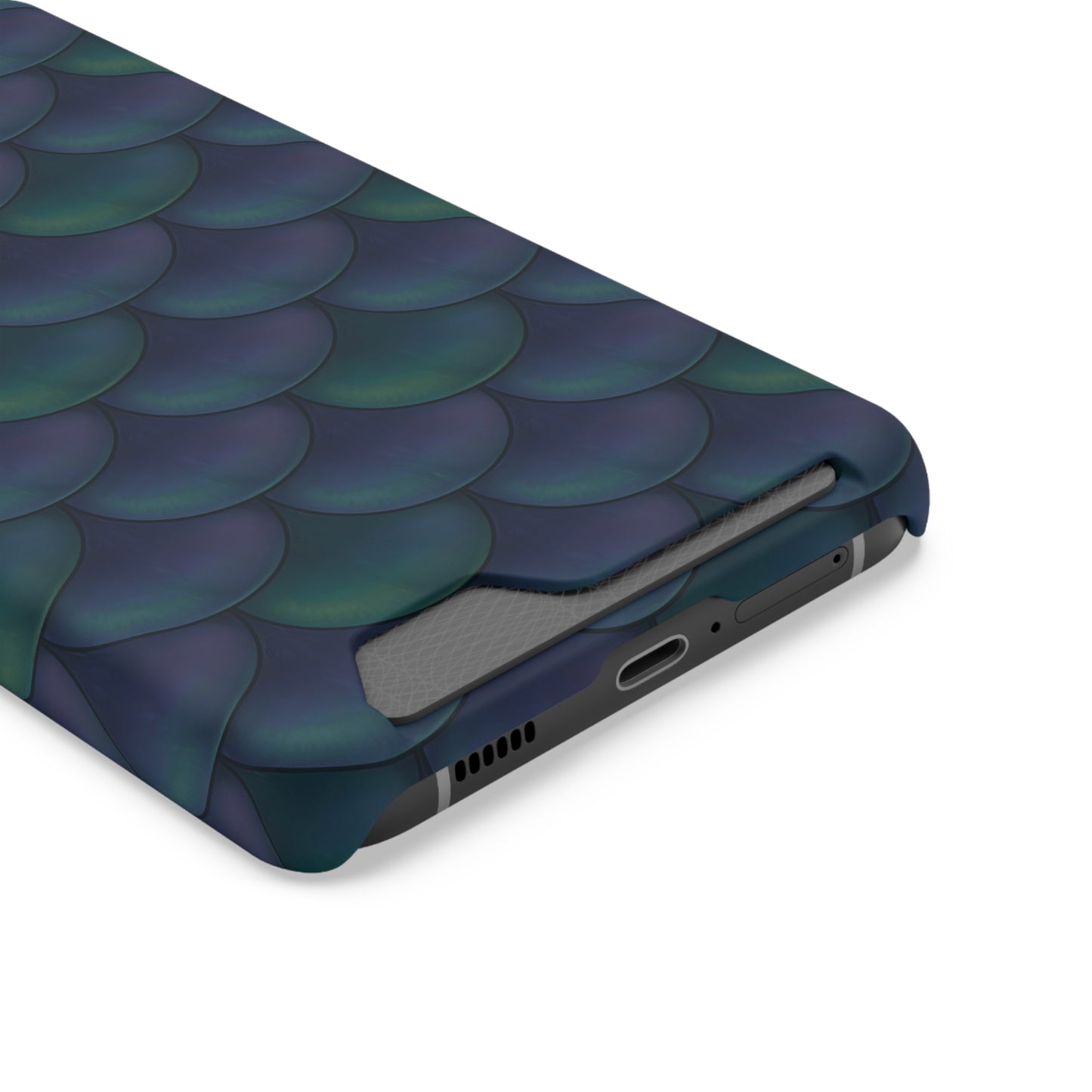 Blue Dragon Scale Phone Case With Card Holder