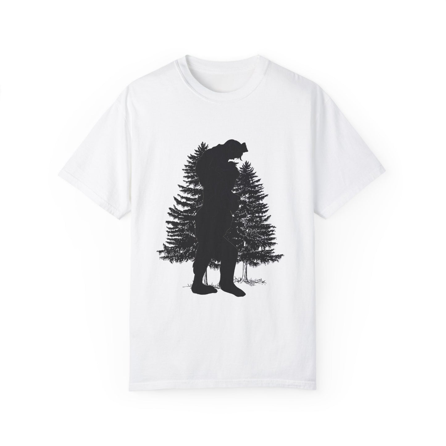 Sasquatch Dad Silhouette Simple Uni Garment-Dyed T-shirt Gift for Fathers