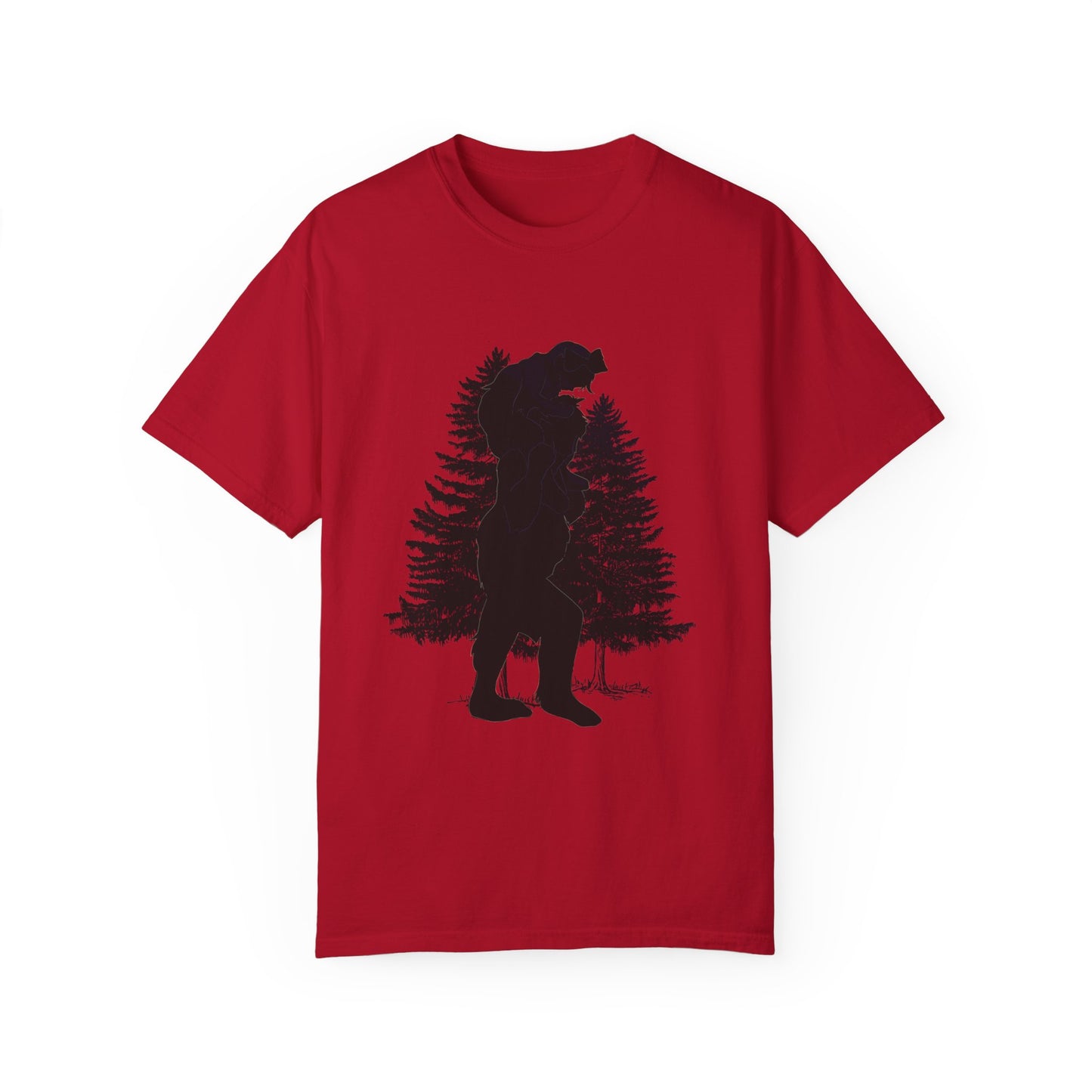 Sasquatch Dad Silhouette Simple Uni Garment-Dyed T-shirt Gift for Fathers