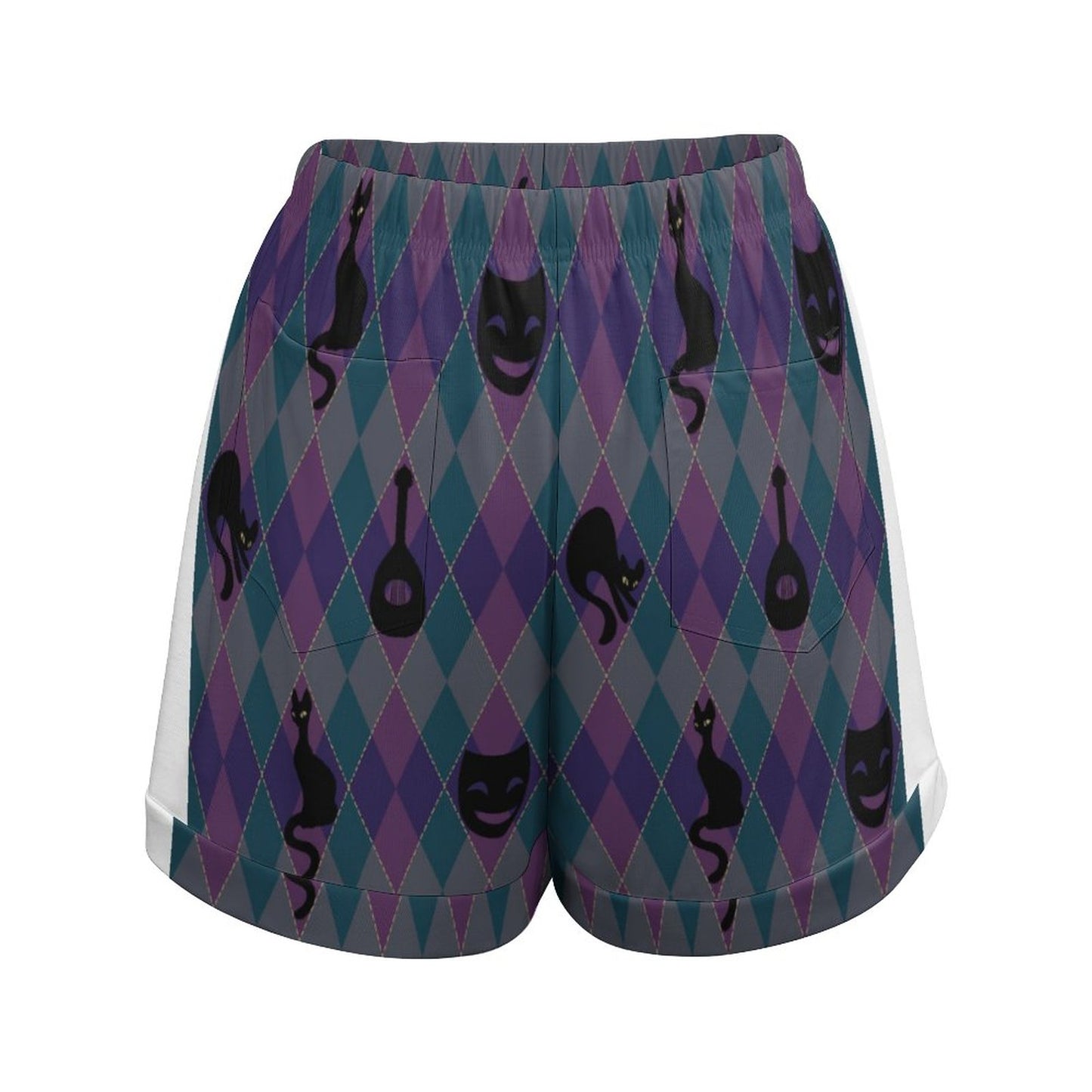 Catty Troubadour Loose High Waisted Shorts HP (All-Over Printing)