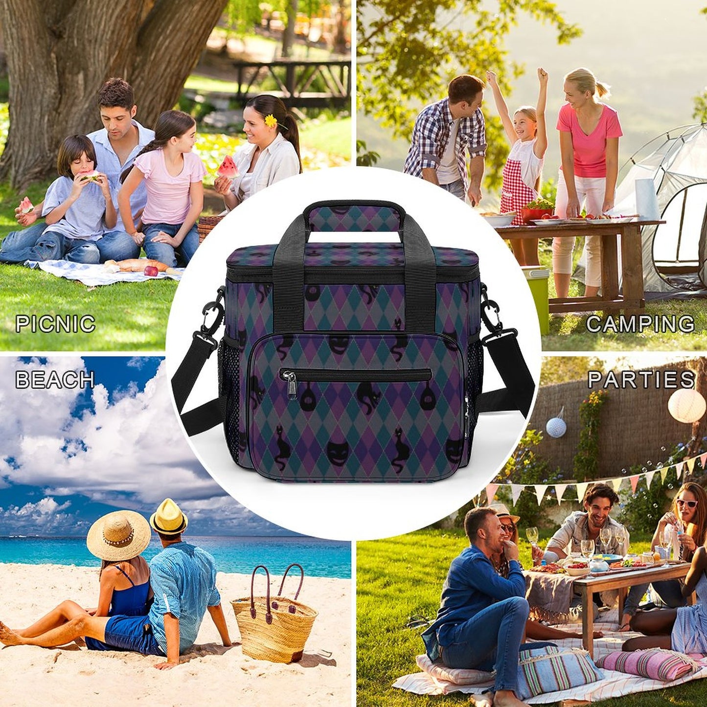 Catty Troubadour Collapsible Insulated Cooler Bag with Shoulder Strap