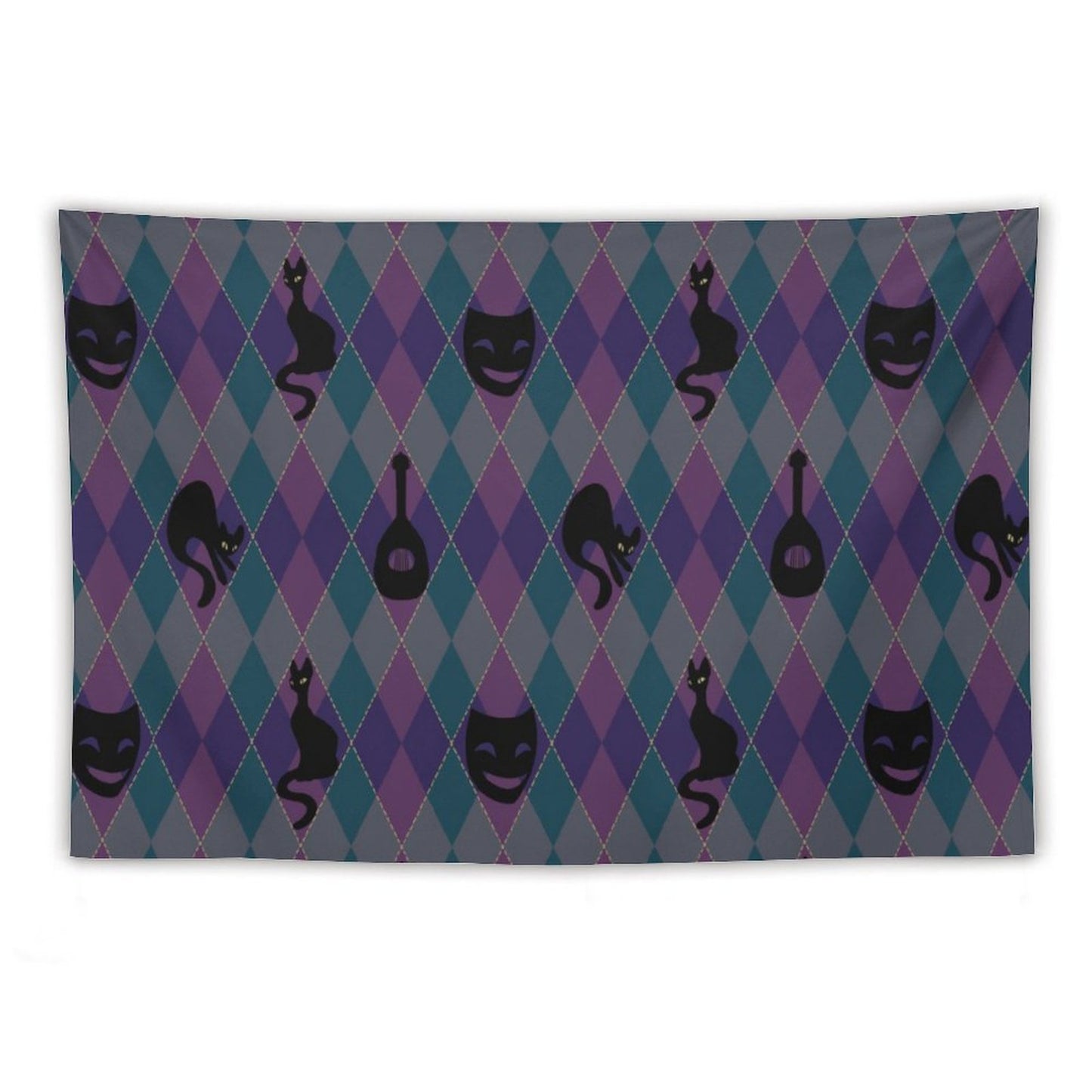 Catty Troubadour Horizontal Tapestry--30x40 in/ 40x60 in