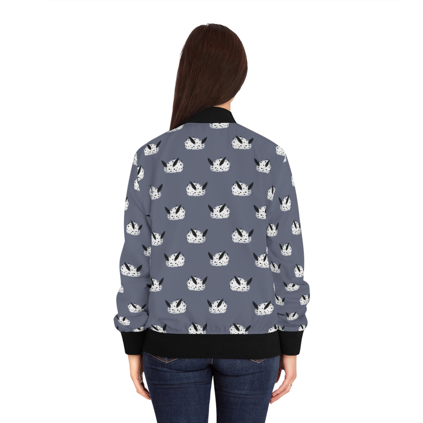 Sea Bunny Grey Women's Bomber Jacket