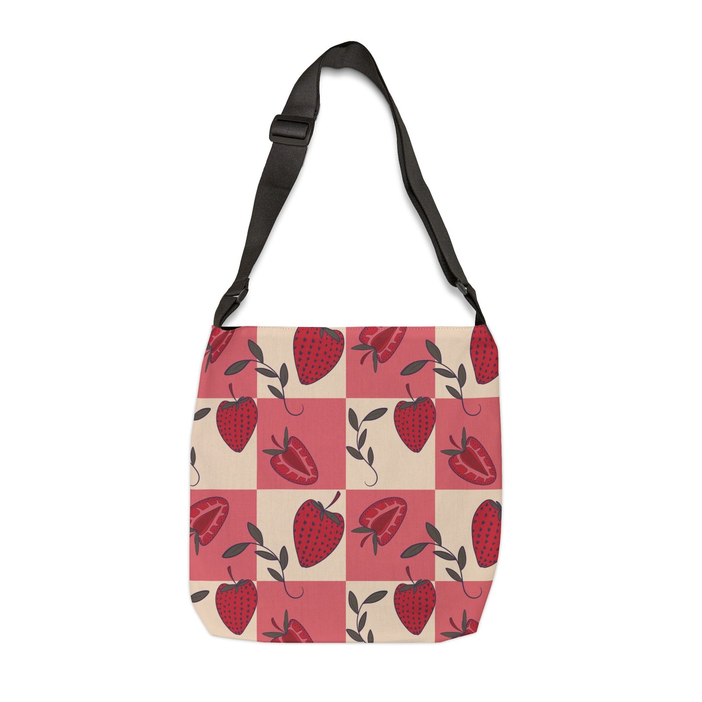 Strawberry Checkers Adjustable Tote Bag