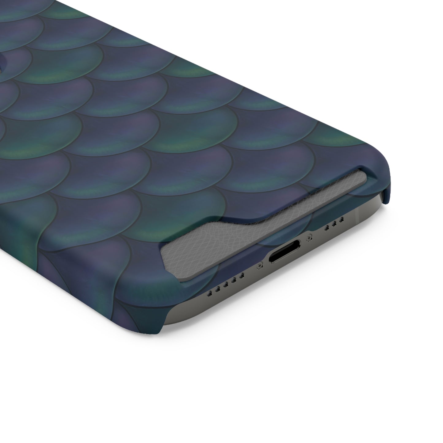 Blue Dragon Scale Phone Case With Card Holder