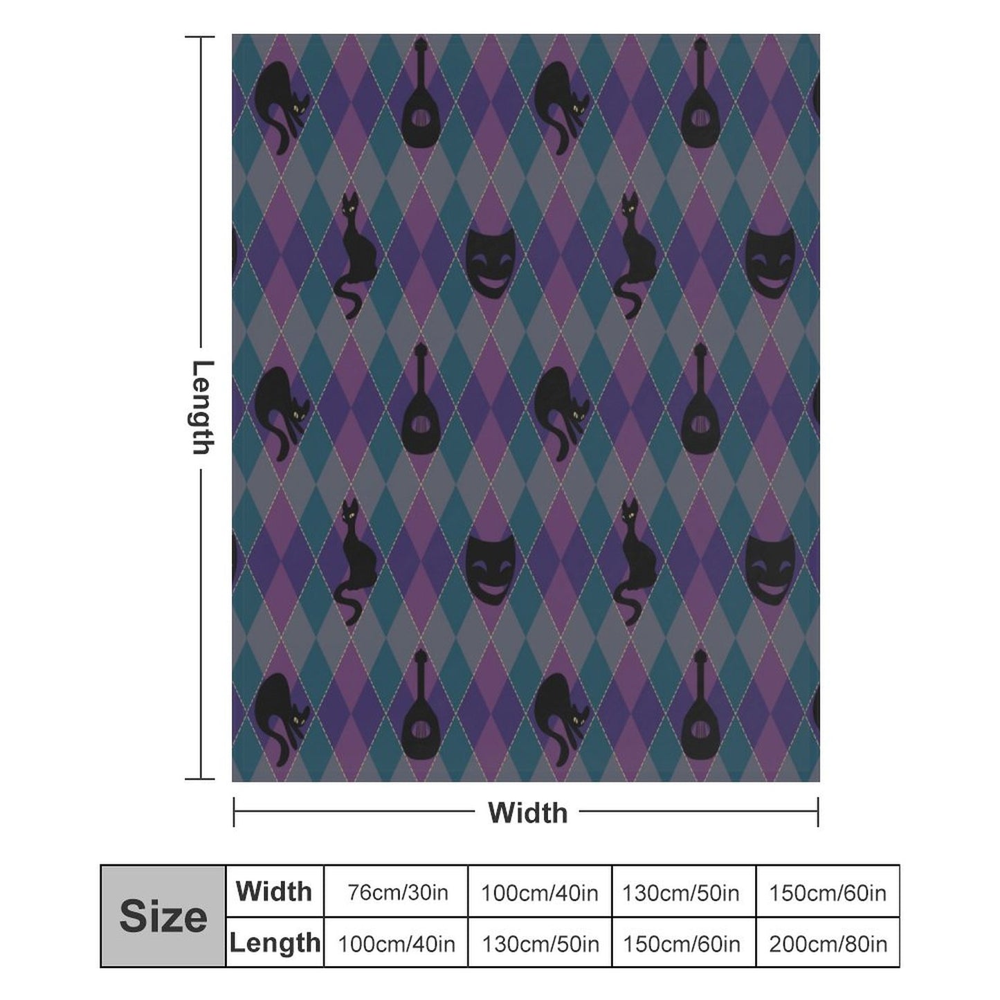 Catty Troubadour 250gsm Flannel Throw Blanket-60"x80"