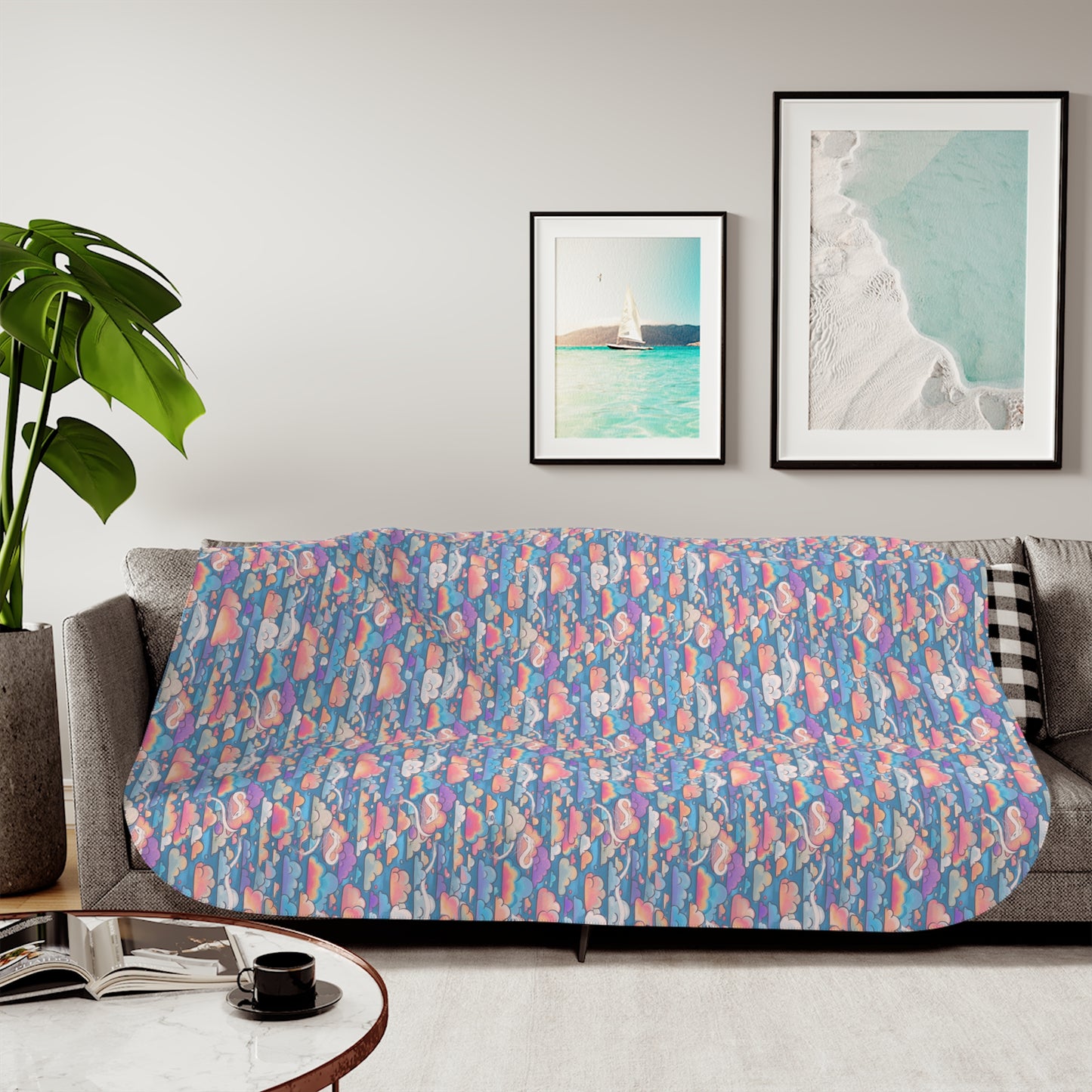 Noodle Cloud Dragons Sherpa Blanket