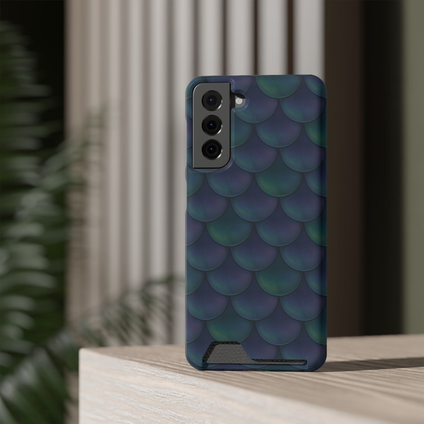 Blue Dragon Scale Phone Case With Card Holder