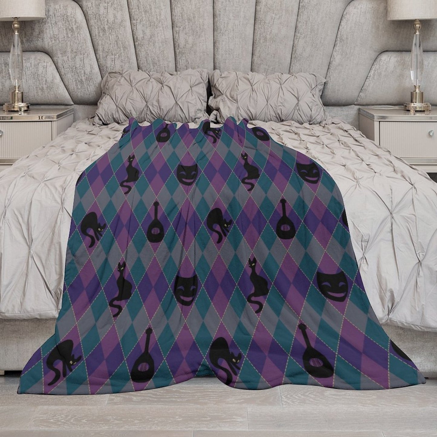 Catty Troubadour 280gsm Flannel Blanket-70"x80" (Dual-sided Printing)