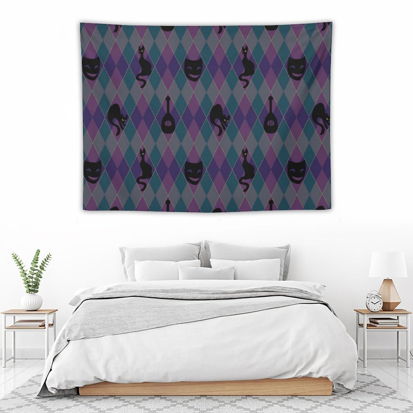 Catty Troubadour Horizontal Tapestry--30x40 in/ 40x60 in