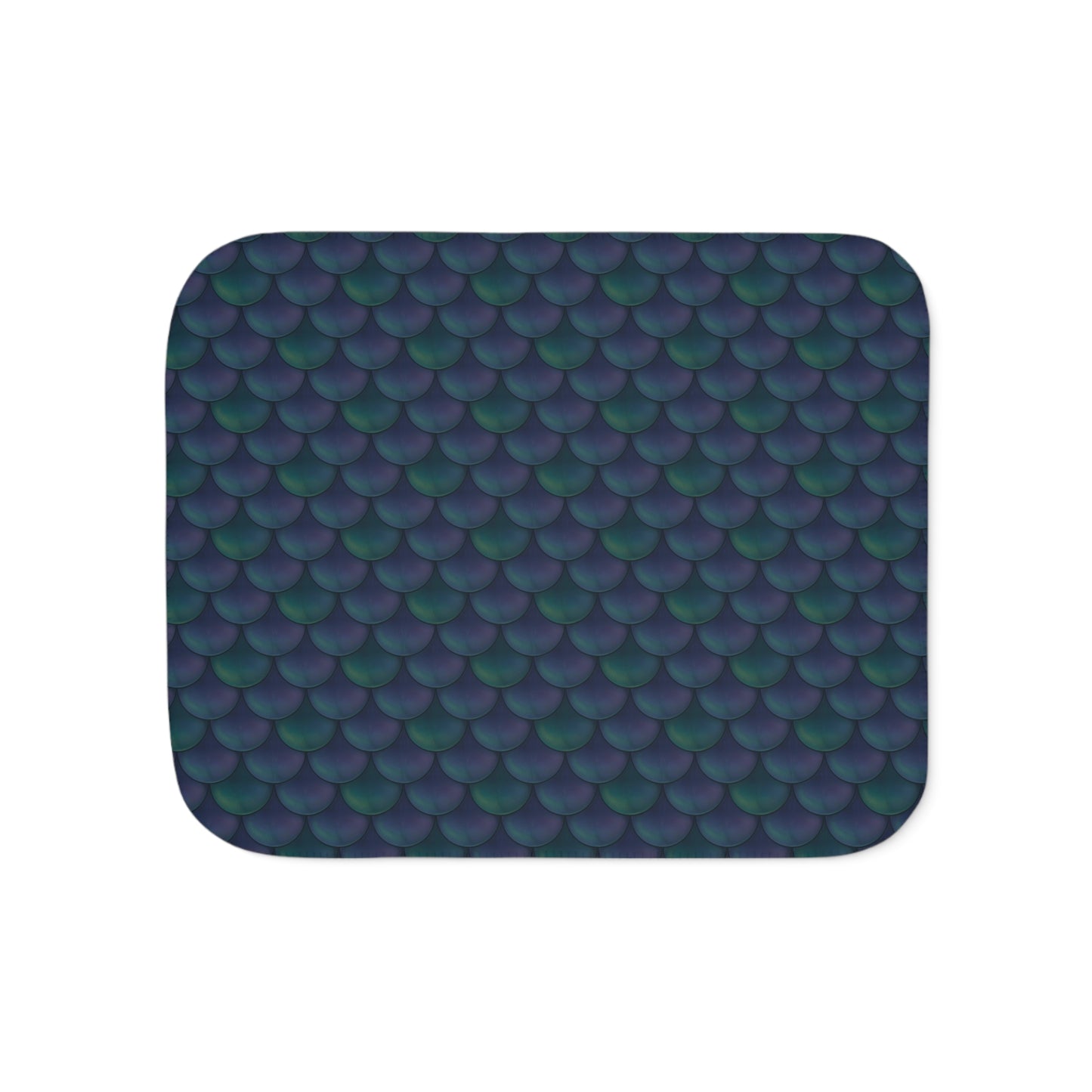 Teal Dragon Scales Sherpa Blanket