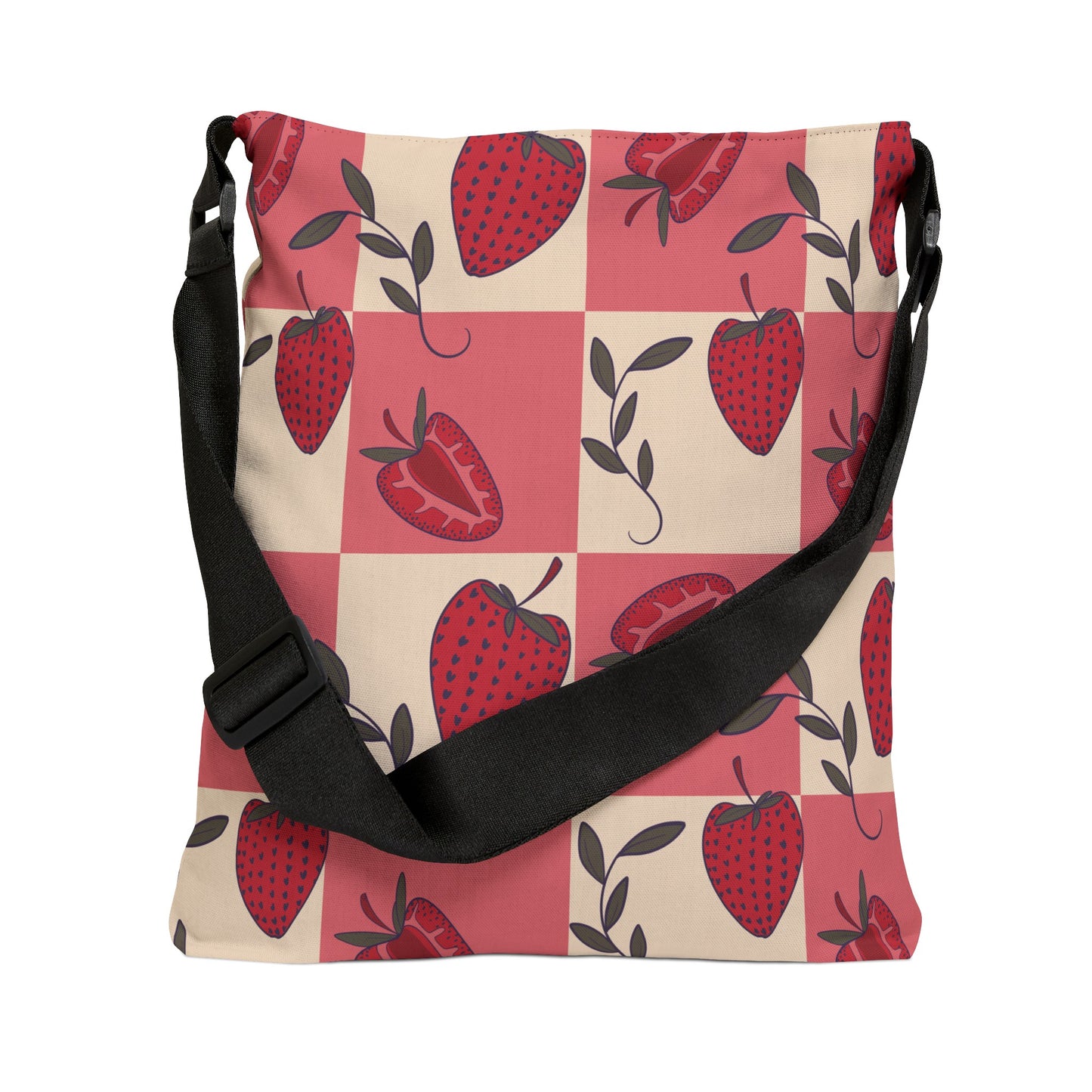 Strawberry Checkers Adjustable Tote Bag