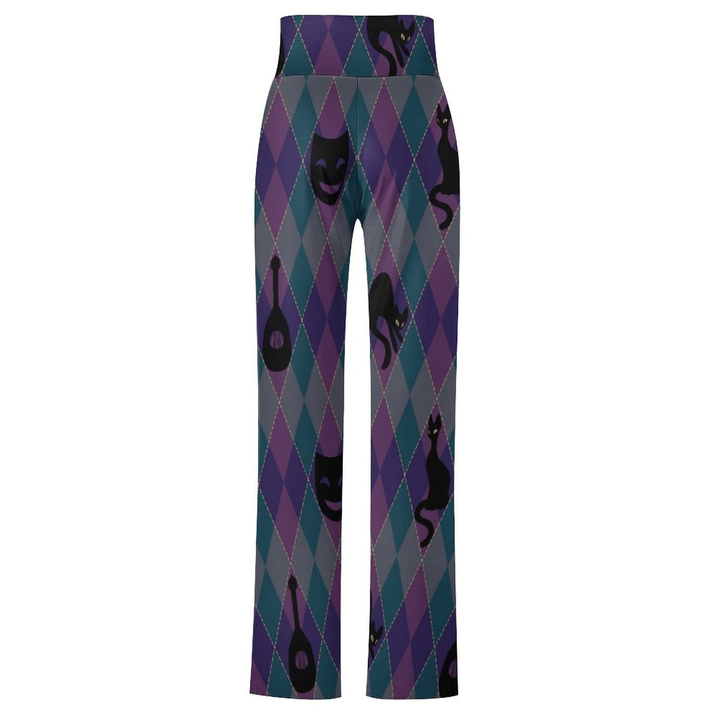 Catty Troubadour Personalized Drawstring Yoga PantsxP with Straight Baggy (All-Over Printing)