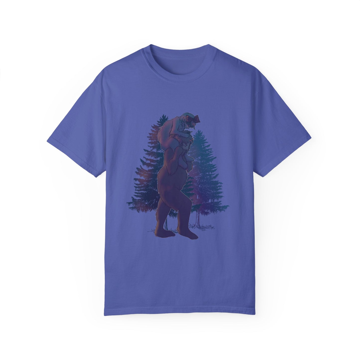 Colored Sasquatch Dad and Daughter Uni Garment-Dyed T-shirt Gift for Fathers