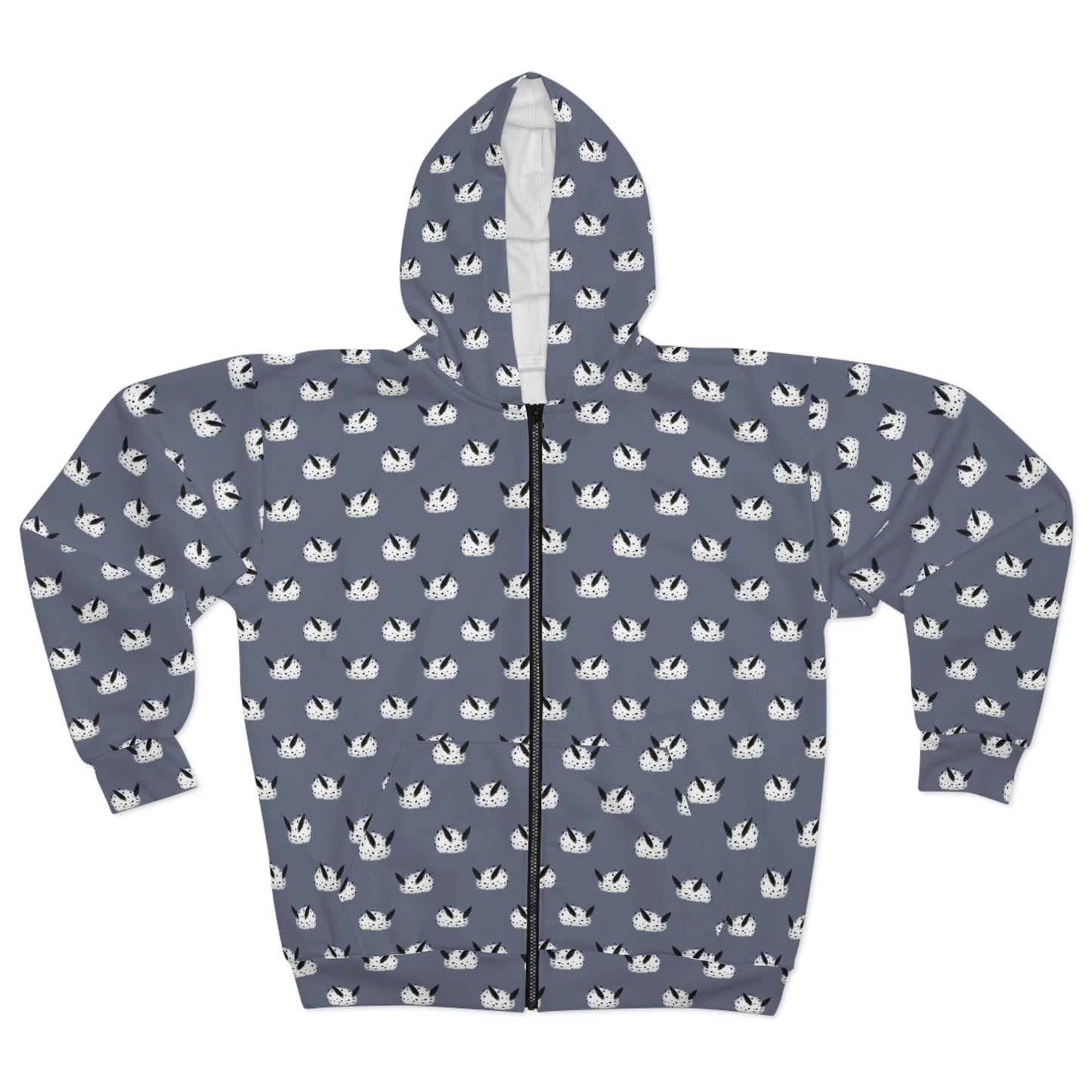 Sea Bunny Grey Unisex Zip Hoodie