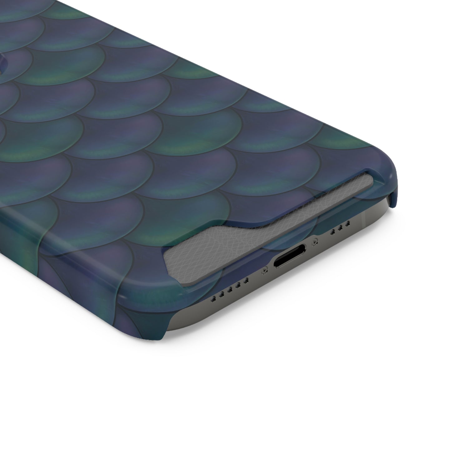 Blue Dragon Scale Phone Case With Card Holder
