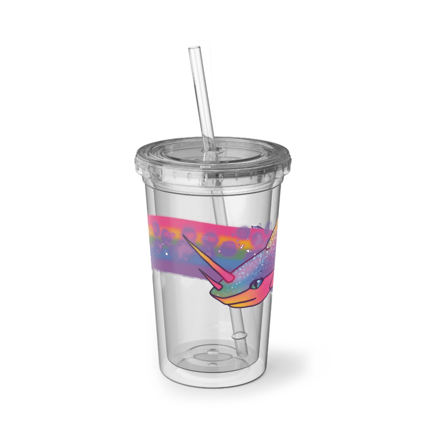 Rainbow Shark Suave Acrylic Cup 16oz