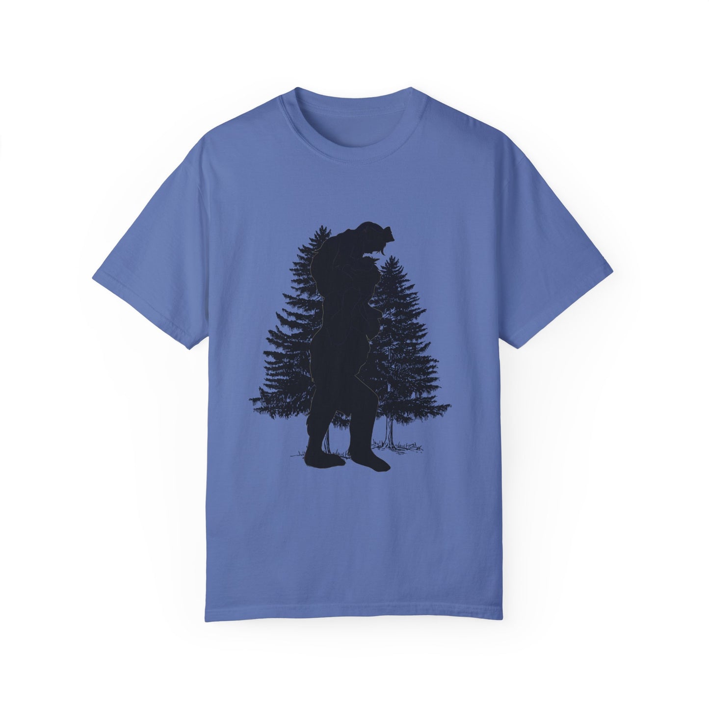 Sasquatch Dad Silhouette Simple Uni Garment-Dyed T-shirt Gift for Fathers