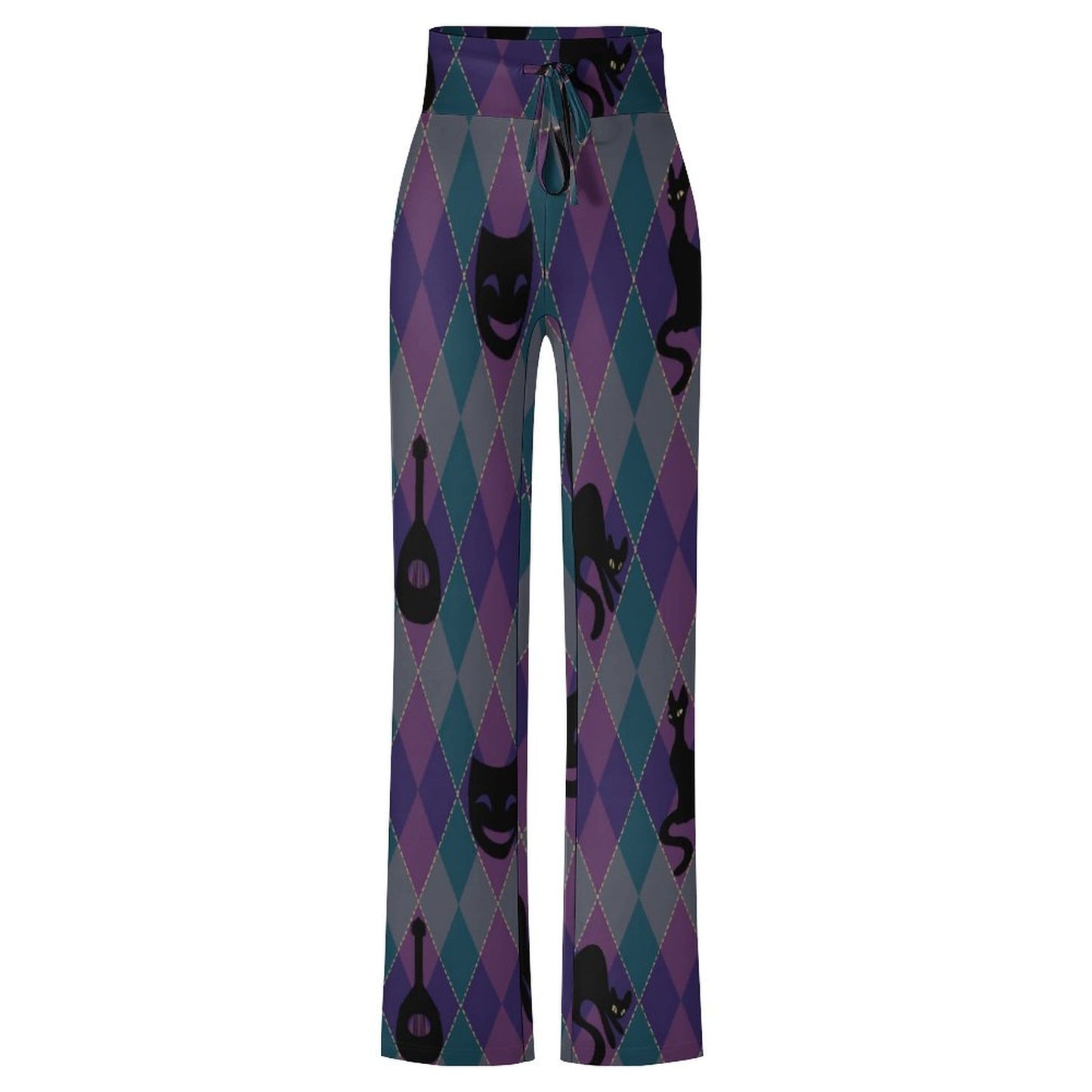 Catty Troubadour Personalized Drawstring Yoga PantsxP with Straight Baggy (All-Over Printing)
