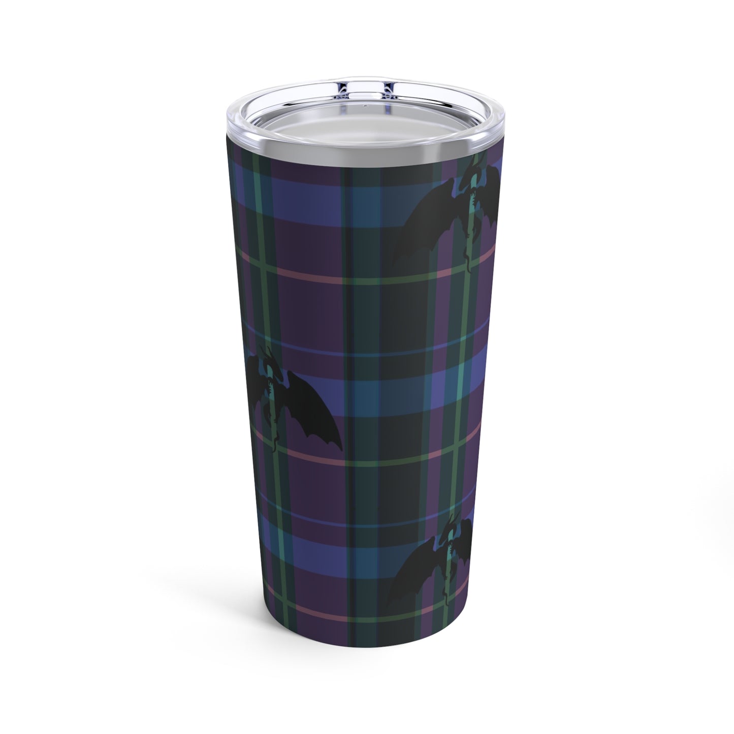 Purple Plaid Dragons Tumbler 20oz