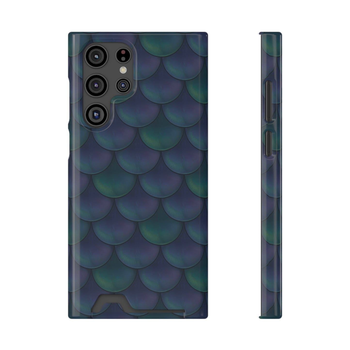 Blue Dragon Scale Phone Case With Card Holder