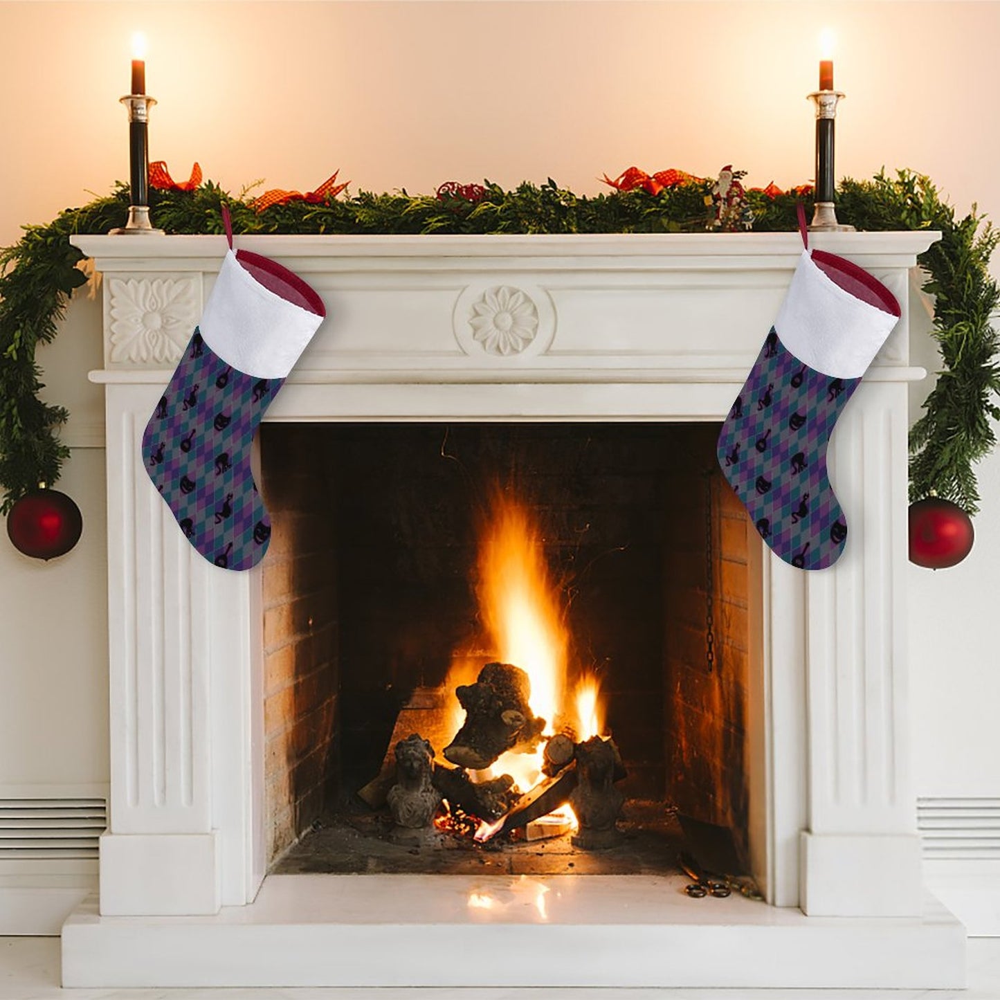Catty Troubadour Personalized Santa Stocking