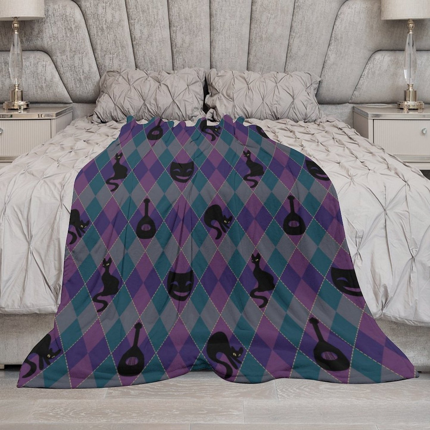 Catty Troubadour 280gsm Flannel Blanket-60"x80" (Dual-sided Printing)
