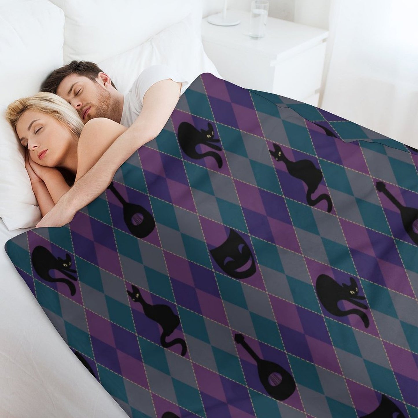 Catty Troubadour 250gsm Flannel Throw Blanket-60"x80"