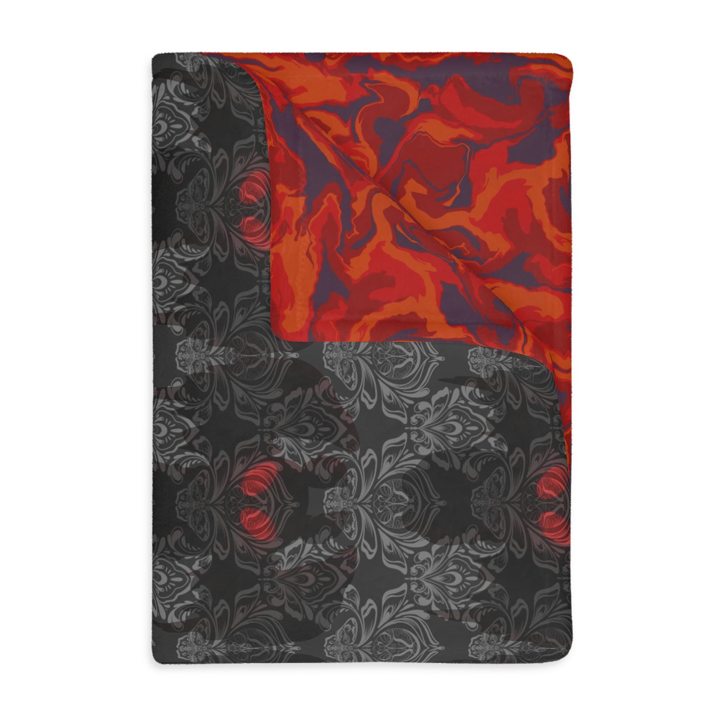 Mothman with Swirls Velveteen Microfiber Blanket