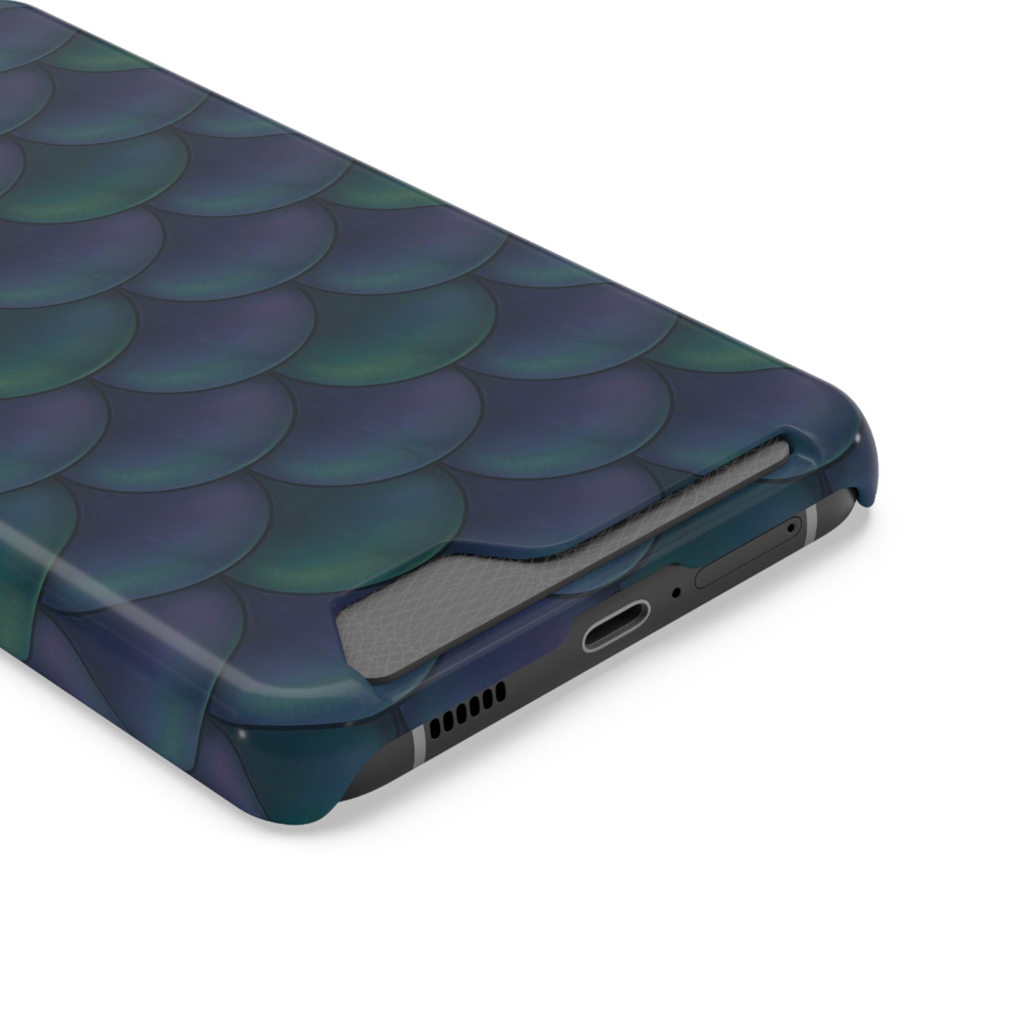 Blue Dragon Scale Phone Case With Card Holder