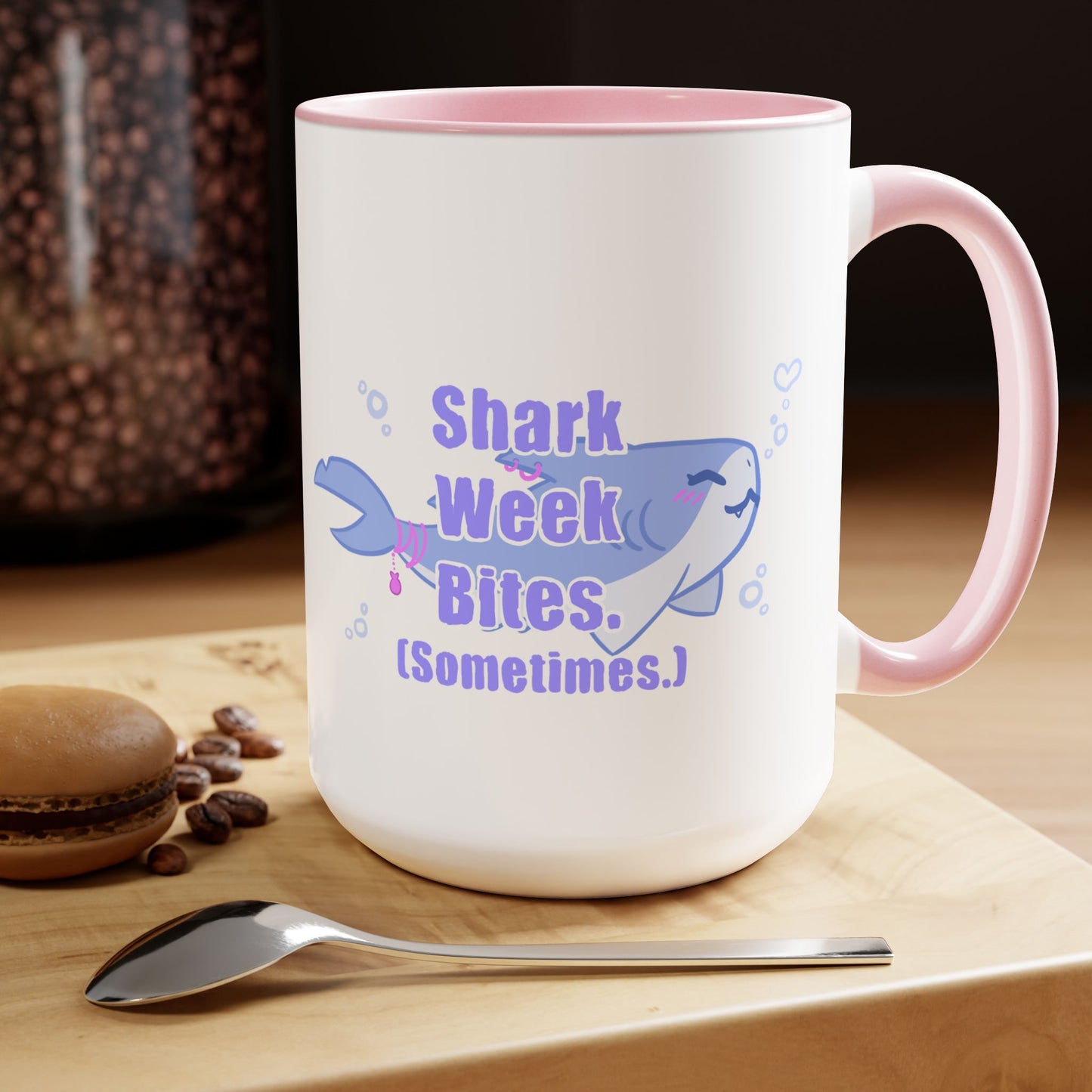Shark Week Bites Two-Tone Coffee Mugs, 15oz