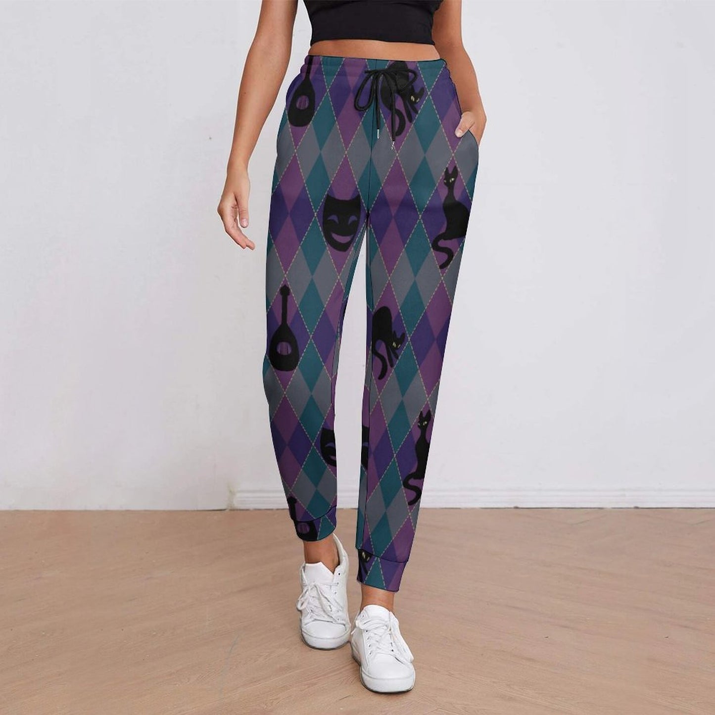 Catty Troubadour Women's Jogger Sweatpants (All-Over Printing)
