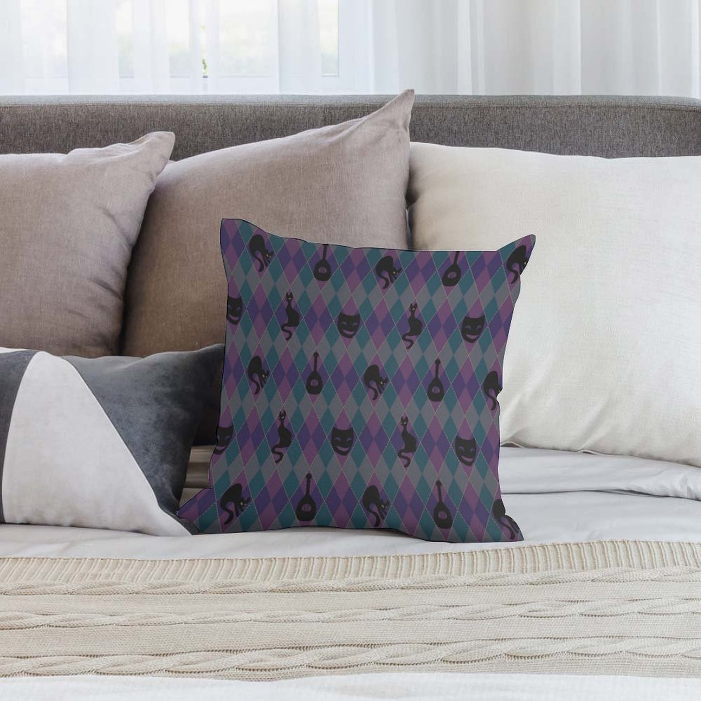 Catty Troubadour Square Plush Throw Pillow Cover (Pillow Excluded) (Dual-sided Printing)