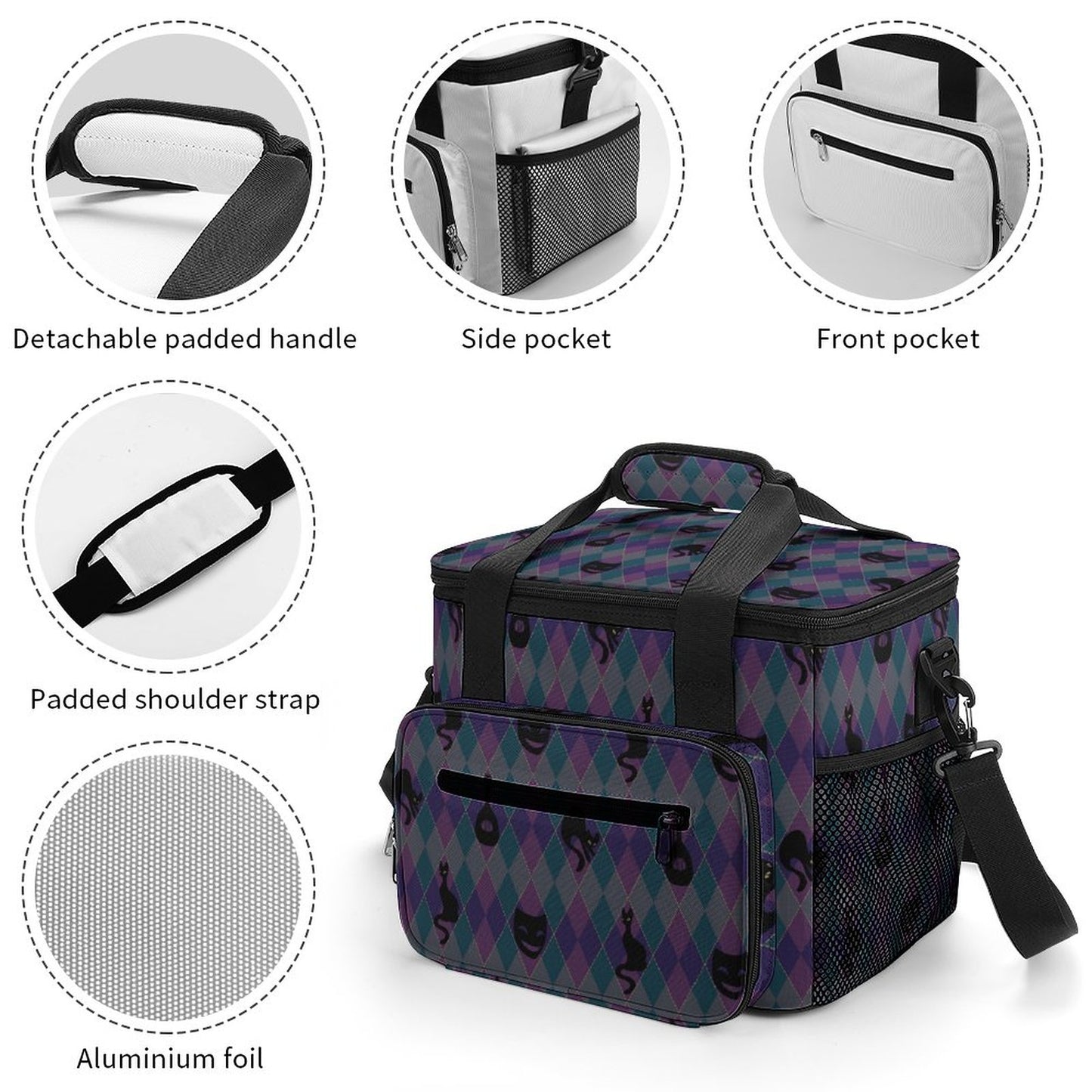 Catty Troubadour Collapsible Insulated Cooler Bag with Shoulder Strap