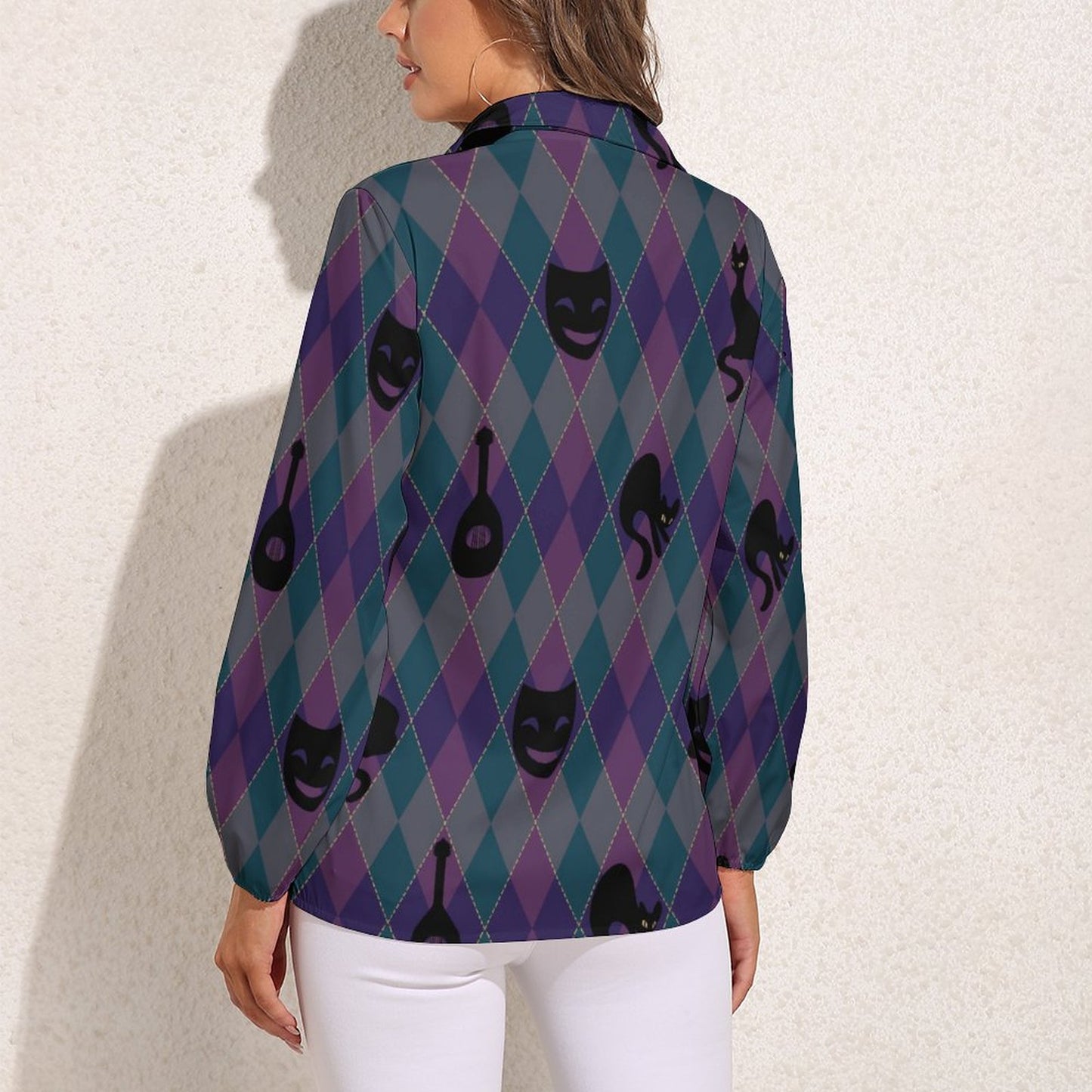 Catty Troubadour Casual Long Sleeve Vintage Tour Shirt HS (All-Over Printing)