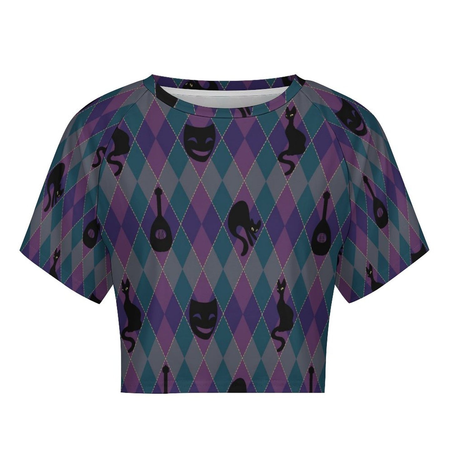 Catty Troubadour Short Sleeve Navel Shirt Baby Tee NT29 (All-Over Printing)