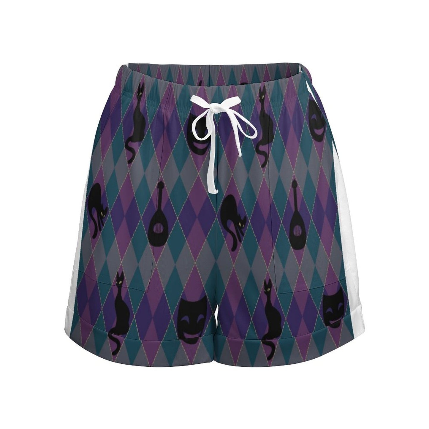 Catty Troubadour Loose High Waisted Shorts HP (All-Over Printing)