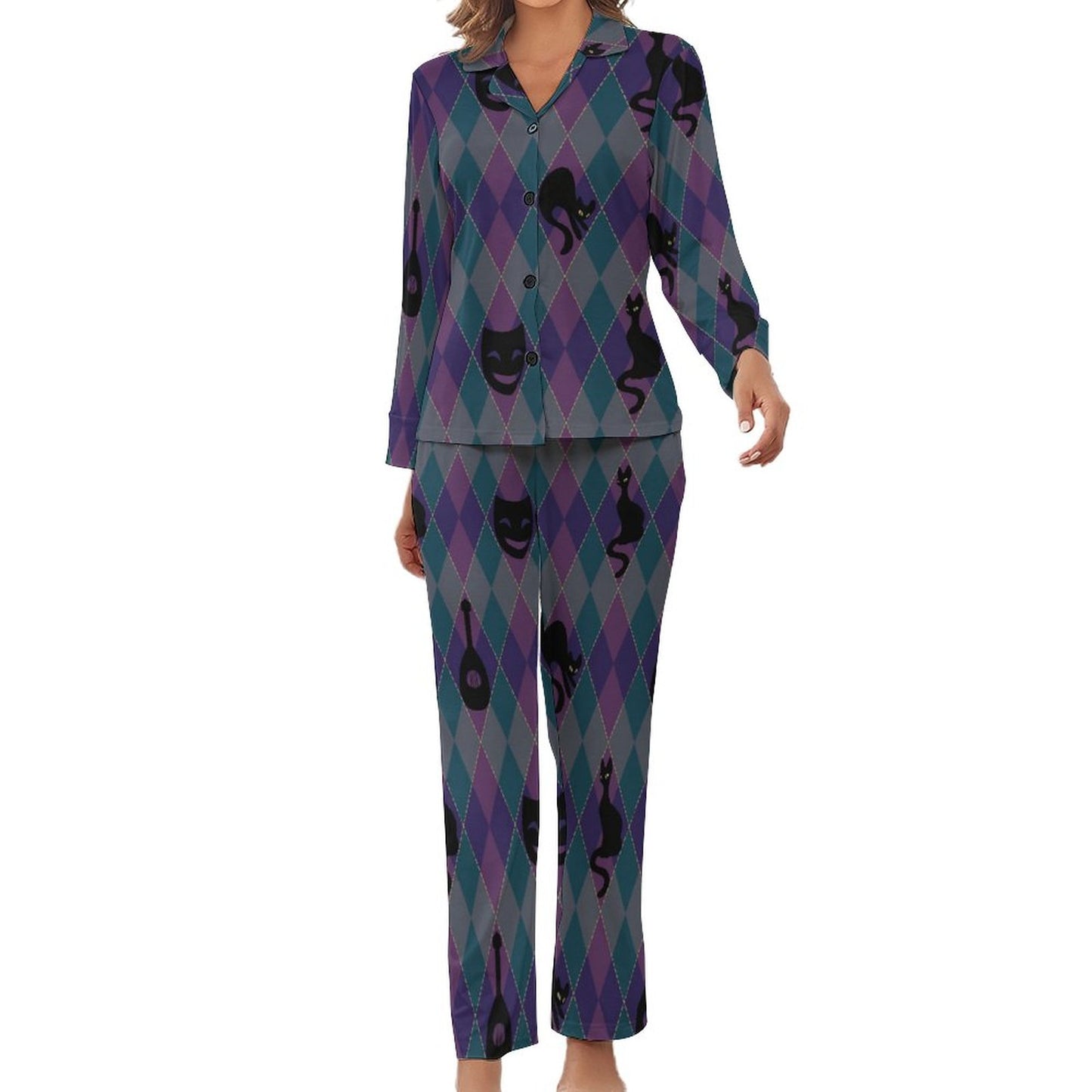 Catty Troubadour Satin Pajama Set