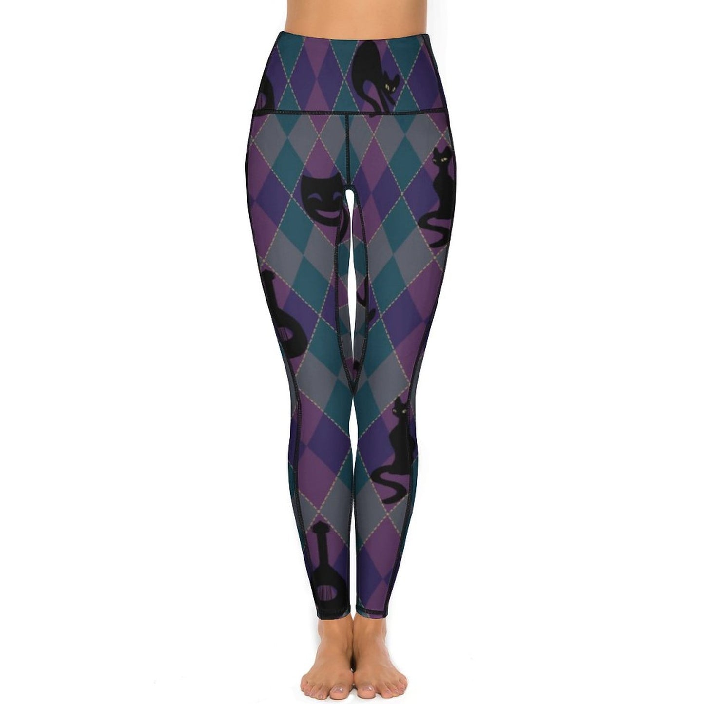 Catty Troubadour Custom Printed Yoga Pants with 2 Pockets CE003 (All-Over Printing)