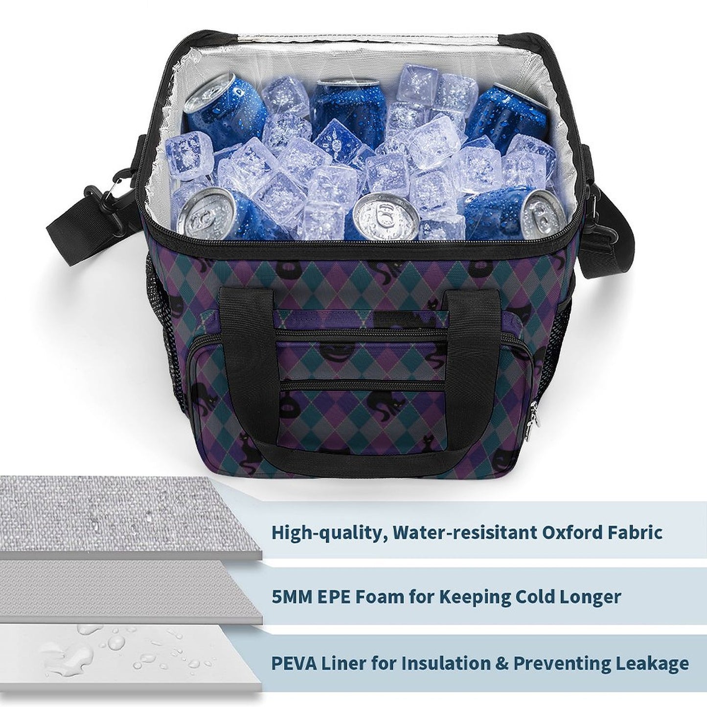 Catty Troubadour Collapsible Insulated Cooler Bag with Shoulder Strap