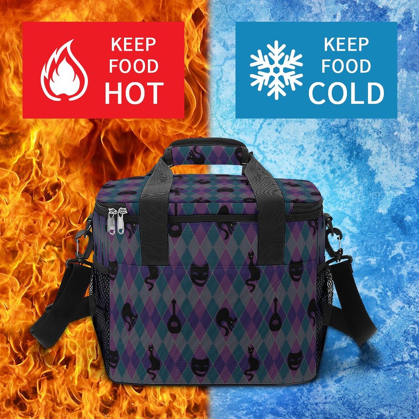 Catty Troubadour Collapsible Insulated Cooler Bag with Shoulder Strap