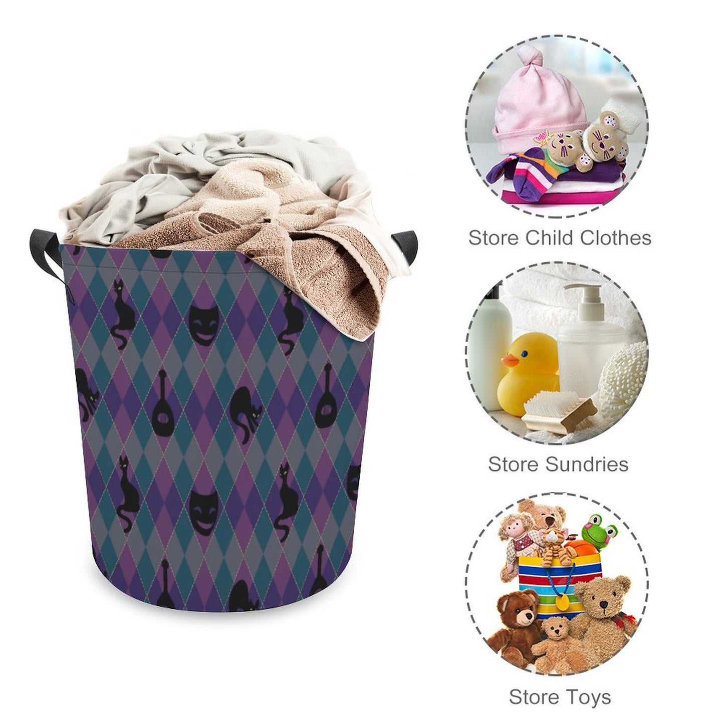 Catty Troubadour Collapsible Laundry Basket