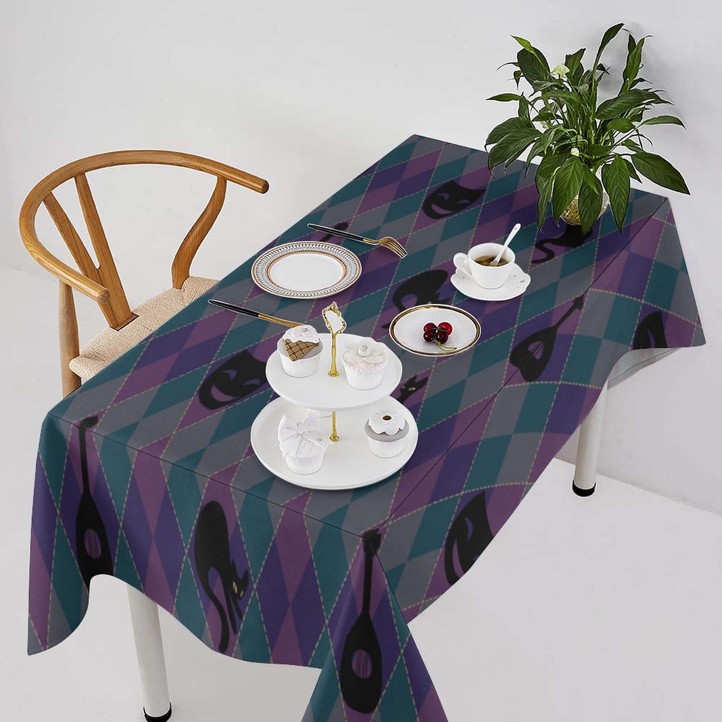 Catty Troubadour Rectangle Tablecloth