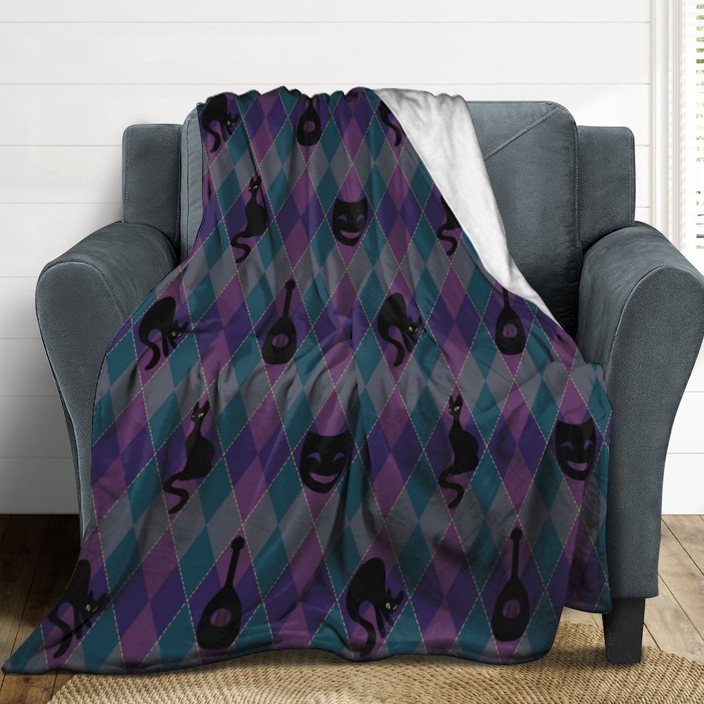 Catty Troubadour 250gsm Flannel Throw Blanket-60"x80"