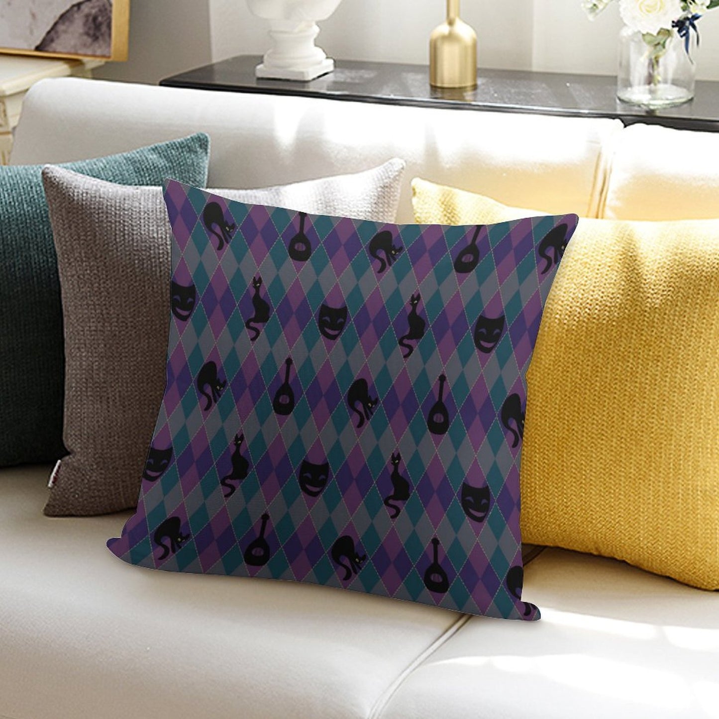 Catty Troubadour Square Plush Throw Pillow Cover (Pillow Excluded) (Dual-sided Printing)