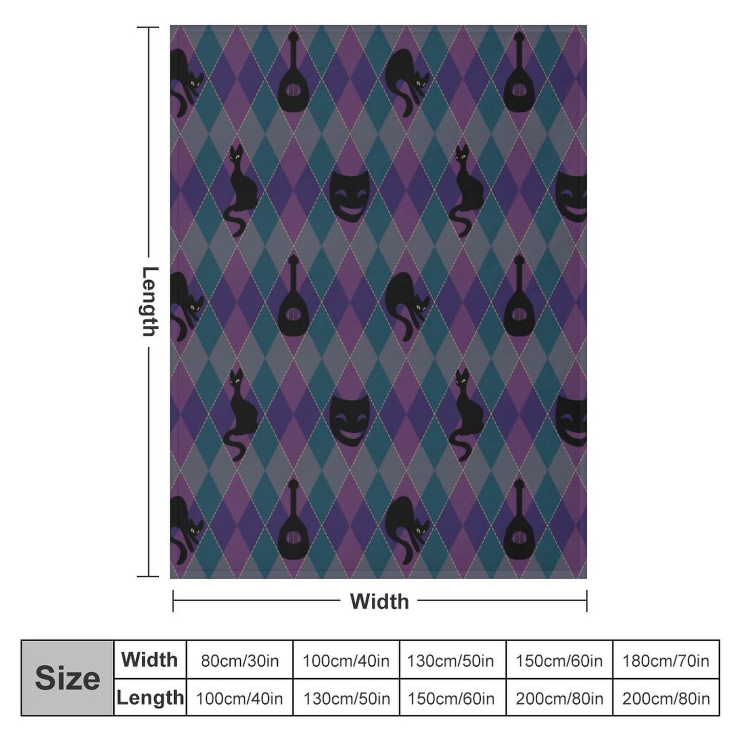 Catty Troubadour 280gsm Flannel Blanket-60"x80" (Dual-sided Printing)