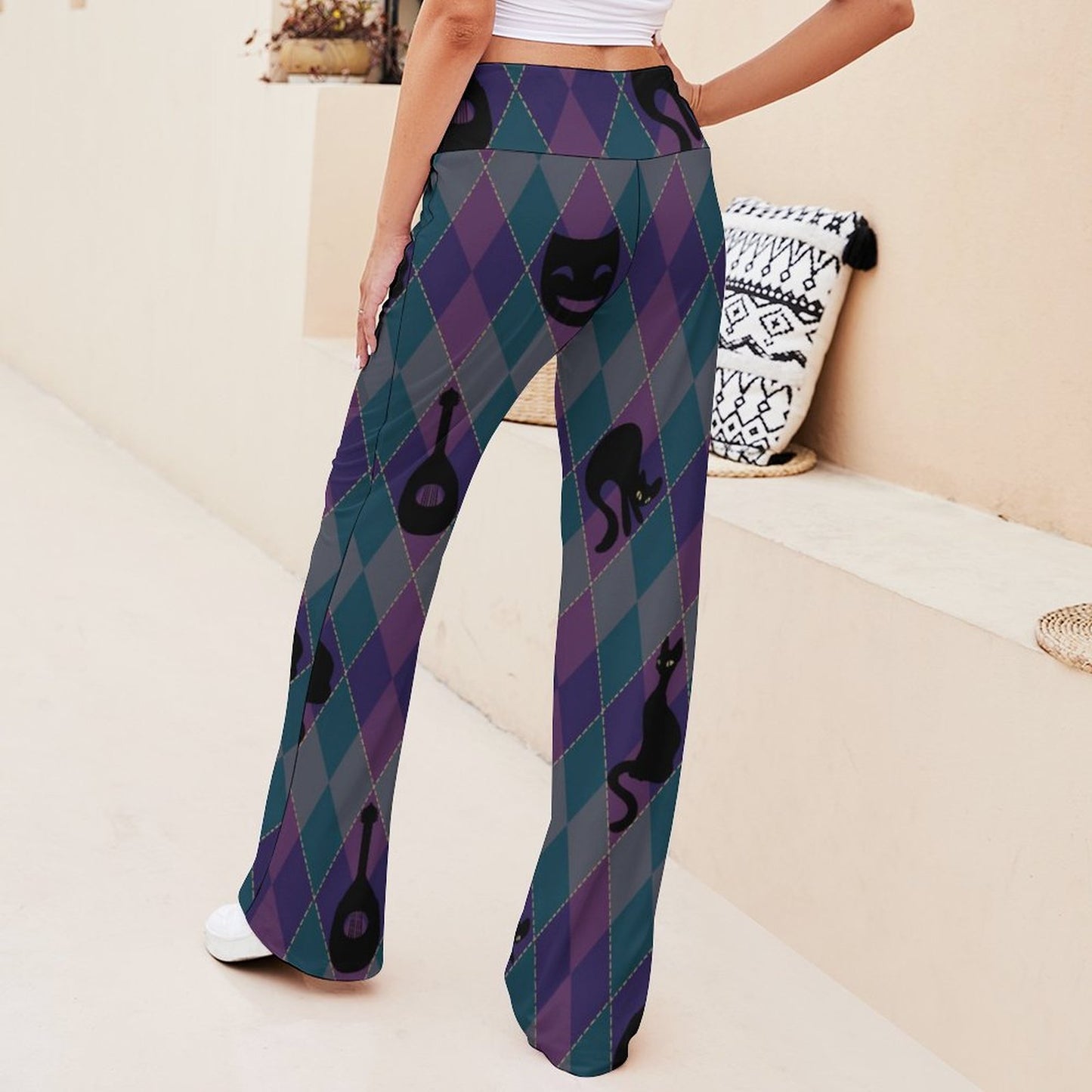 Catty Troubadour Personalized Drawstring Yoga PantsxP with Straight Baggy (All-Over Printing)
