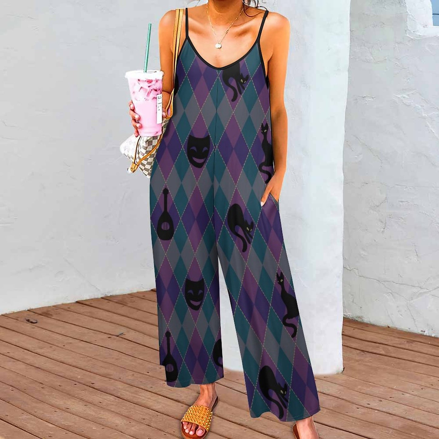 Catty Troubadour Suspender Jumpsuit LTY007 (All-Over Printing)