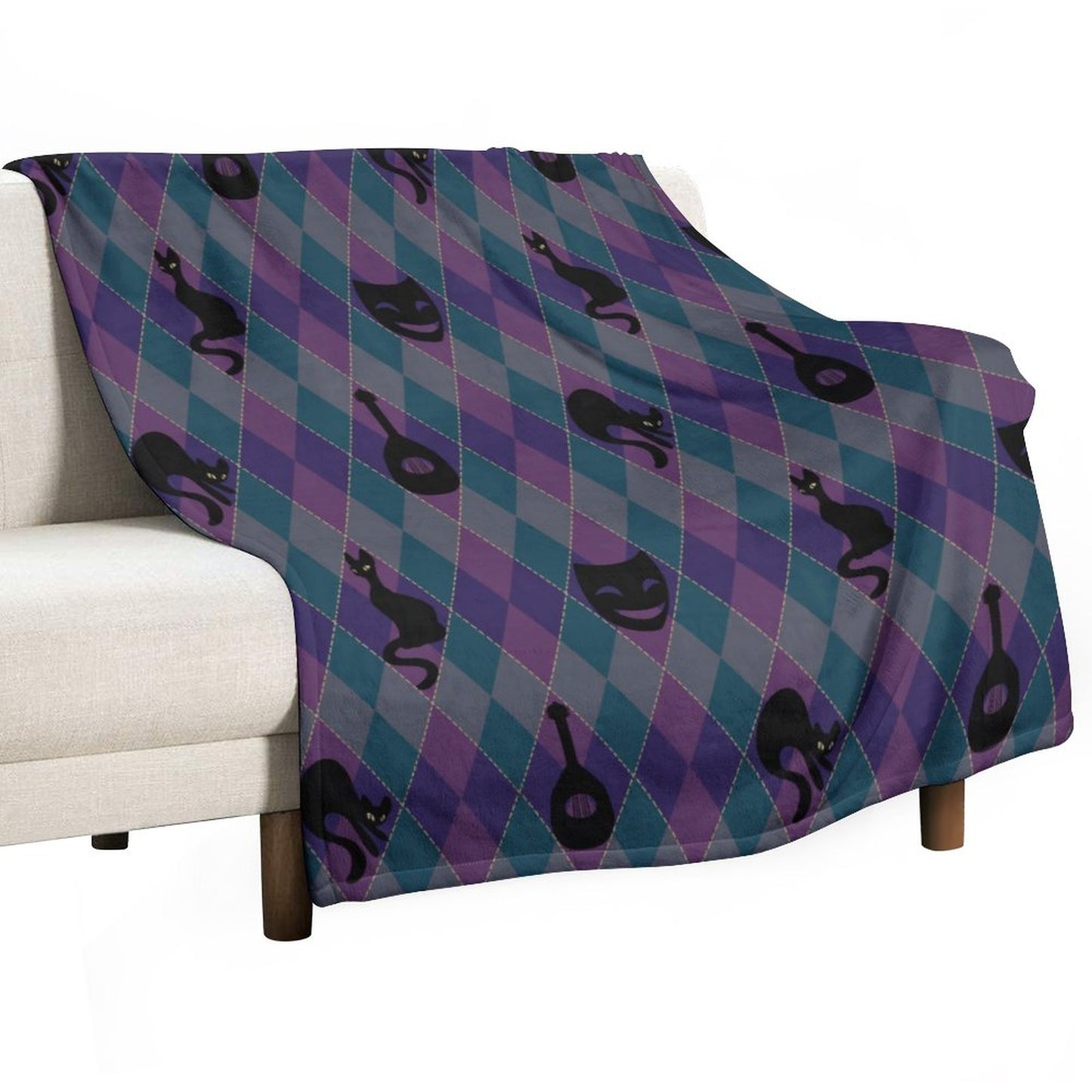 Catty Troubadour 280gsm Flannel Blanket-30"x40" (Dual-sided Printing)
