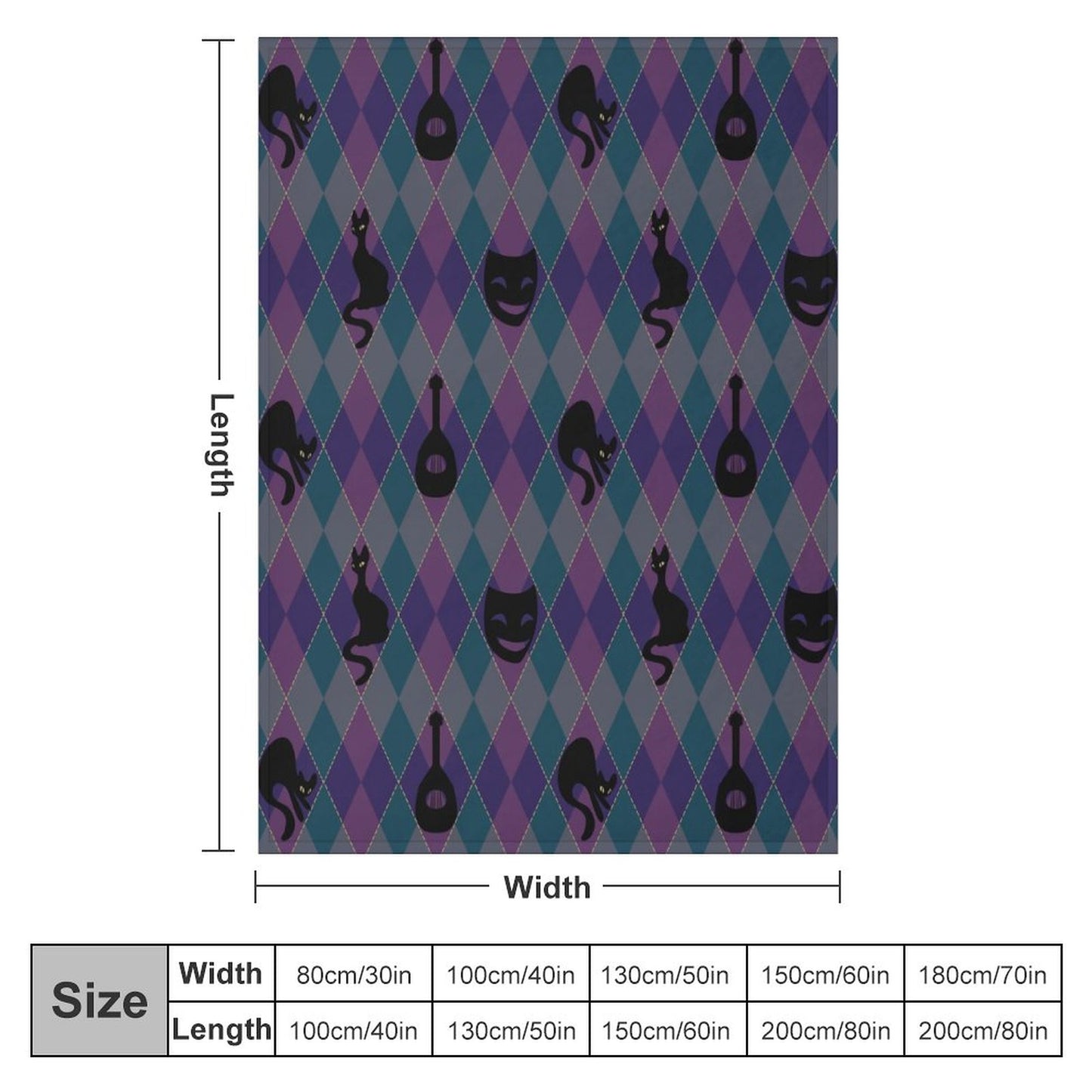 Catty Troubadour 280gsm Flannel Blanket-30"x40" (Dual-sided Printing)